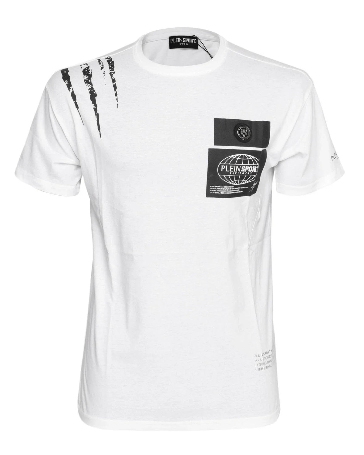 NWT Philip PLEIN SPORT swim cotton white short sleeve luxury M Unisex