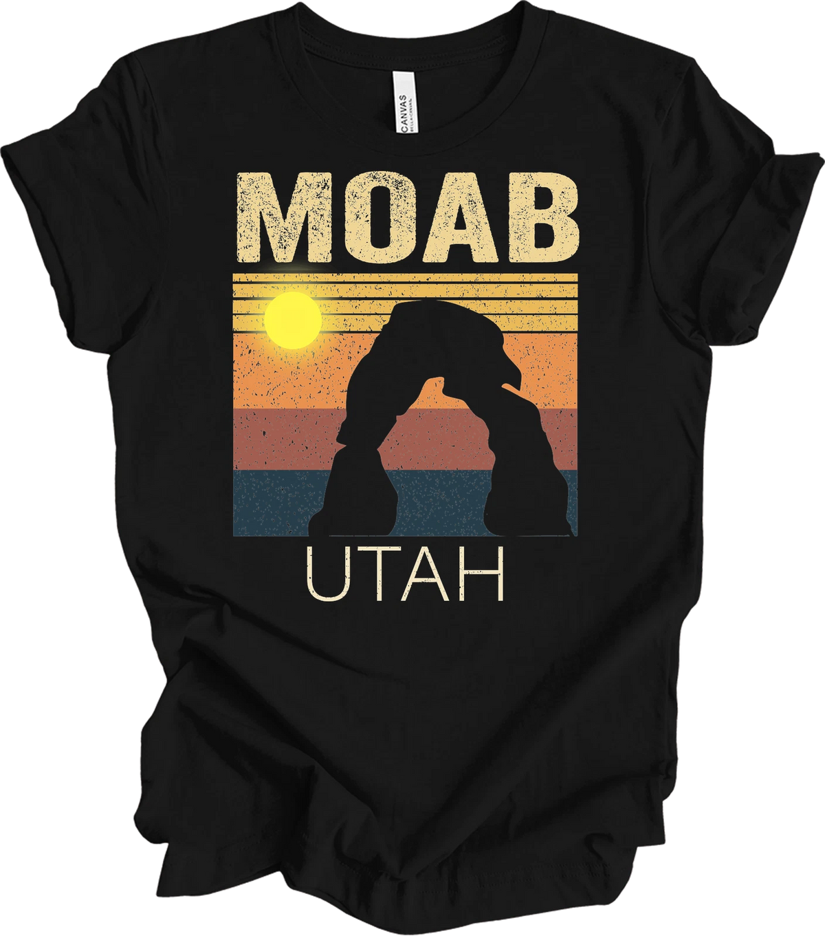 Moab Utah Vintage Sunset Arches Adventure Outdoors Retro Travel T-Shirt