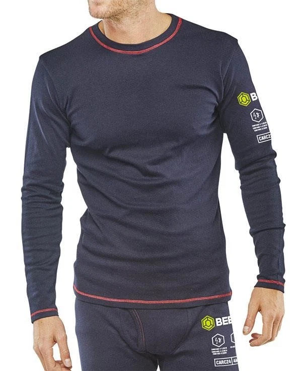 Arc Flash Flame-retardant Welder's Navy Long Sleeve T-shirt #carc22