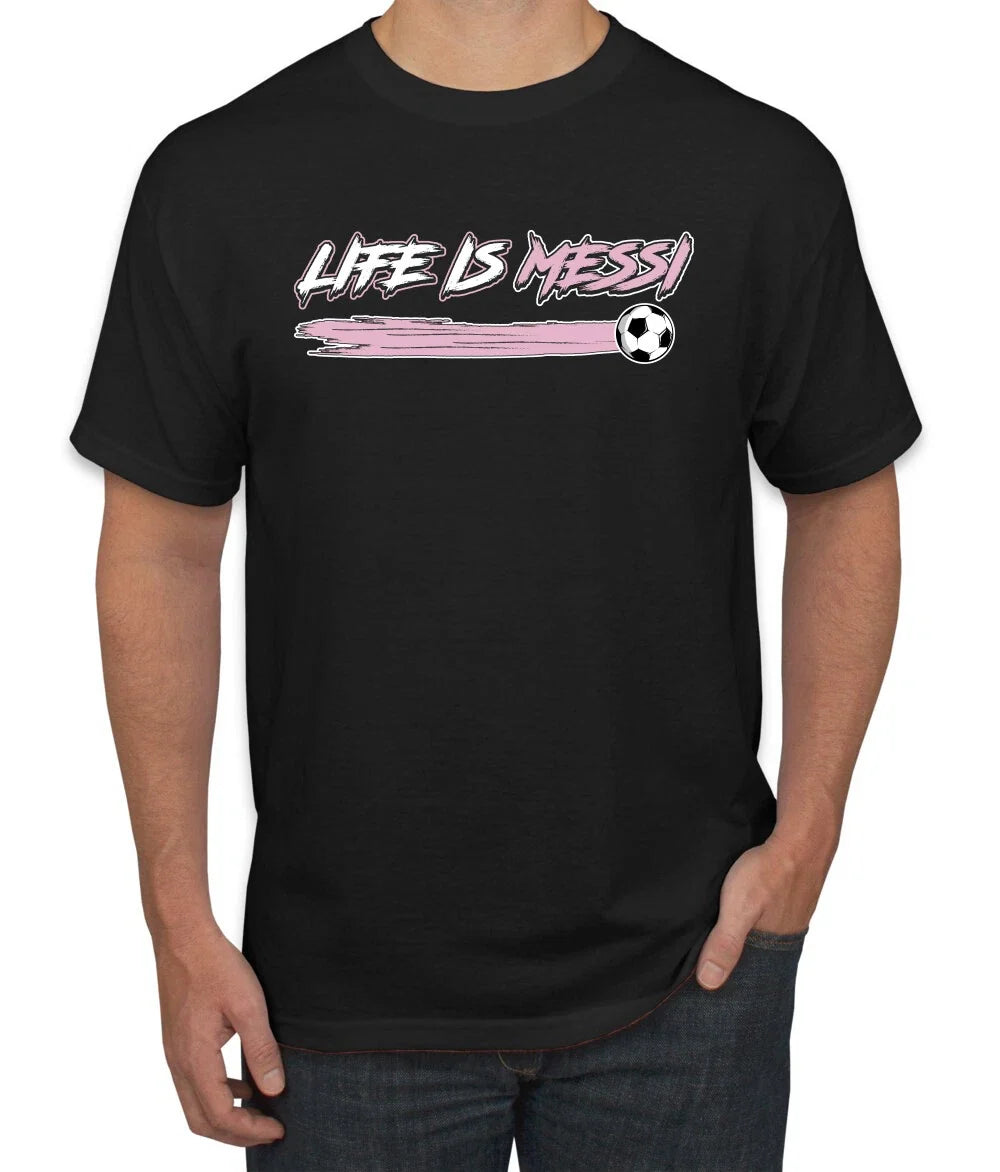 Life Is Miami Soccer GOAT Sports Men TShirt Unisex