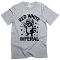 Funny 4th of July Shirt, Feral Raccoon Tee Shirt Red White and Feral Shirt