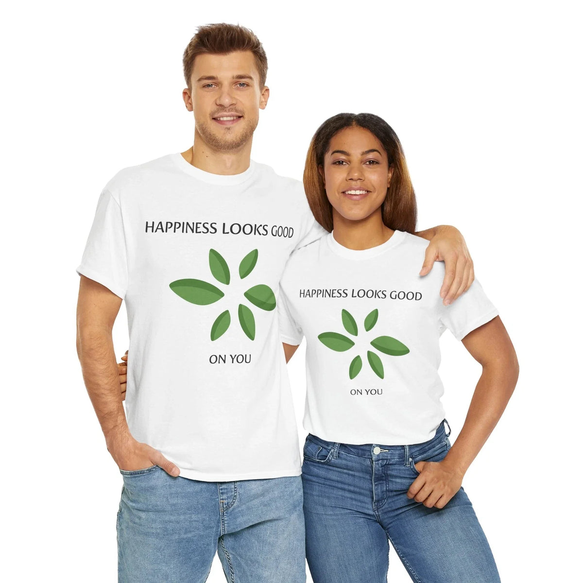 Custom Heavy Cotton Tee Shirt, Personalized, Graphics for Happy, Men, Women Unisex