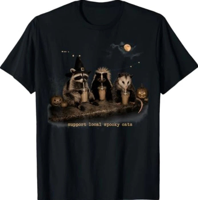 Support Local Street Cats Funny Raccoon Skunk Possum Meme T-Shirt1