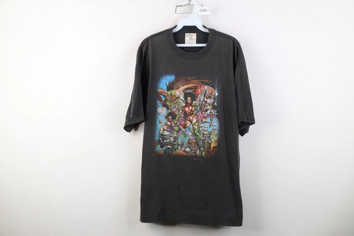 Vintage 90s Winterland Mens XL Faded Heavy Metal 2000 Movie Comic T-Shirt Black
