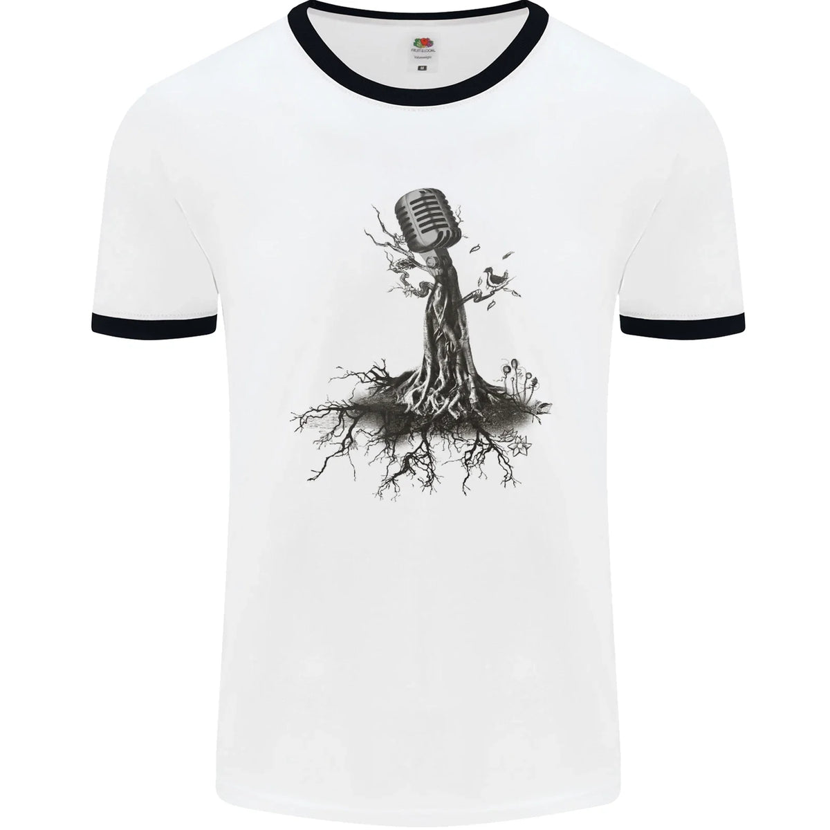 Microphone Tree Music Singing Singer Mens Ringer Unisex