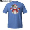Festive Snowman T-Shirt – Cozy Red Scarf & Christmas Cheer Design