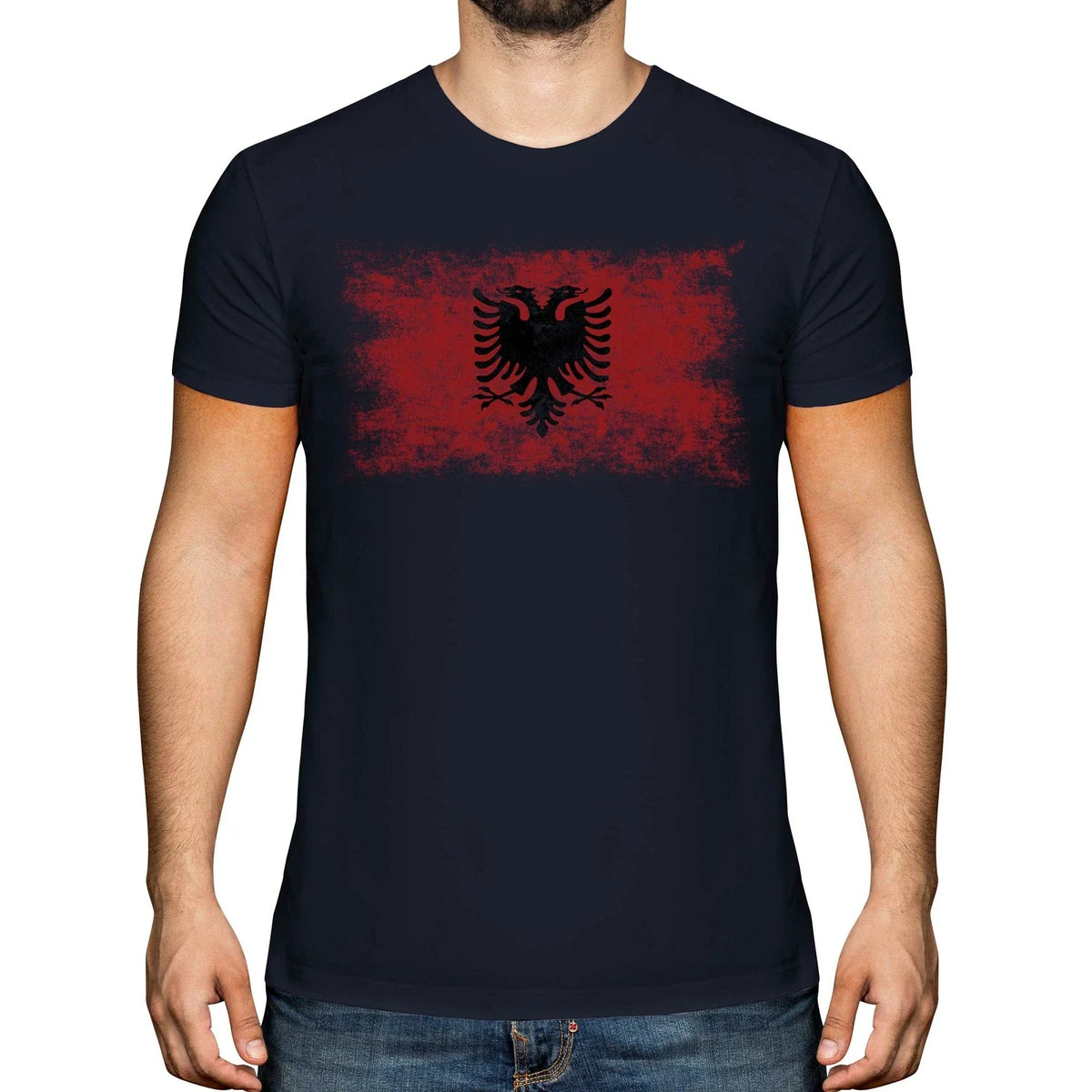 ALBANIA DISTRESSED FLAG MENS TOP SHQIPËRIA FOOTBALL ALBANIAN GIFT SHIRT Unisex