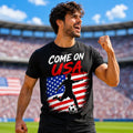 Come On USA Soccer Fan T Shirt, American Flag Football Supporter Match Day Shirt Unisex
