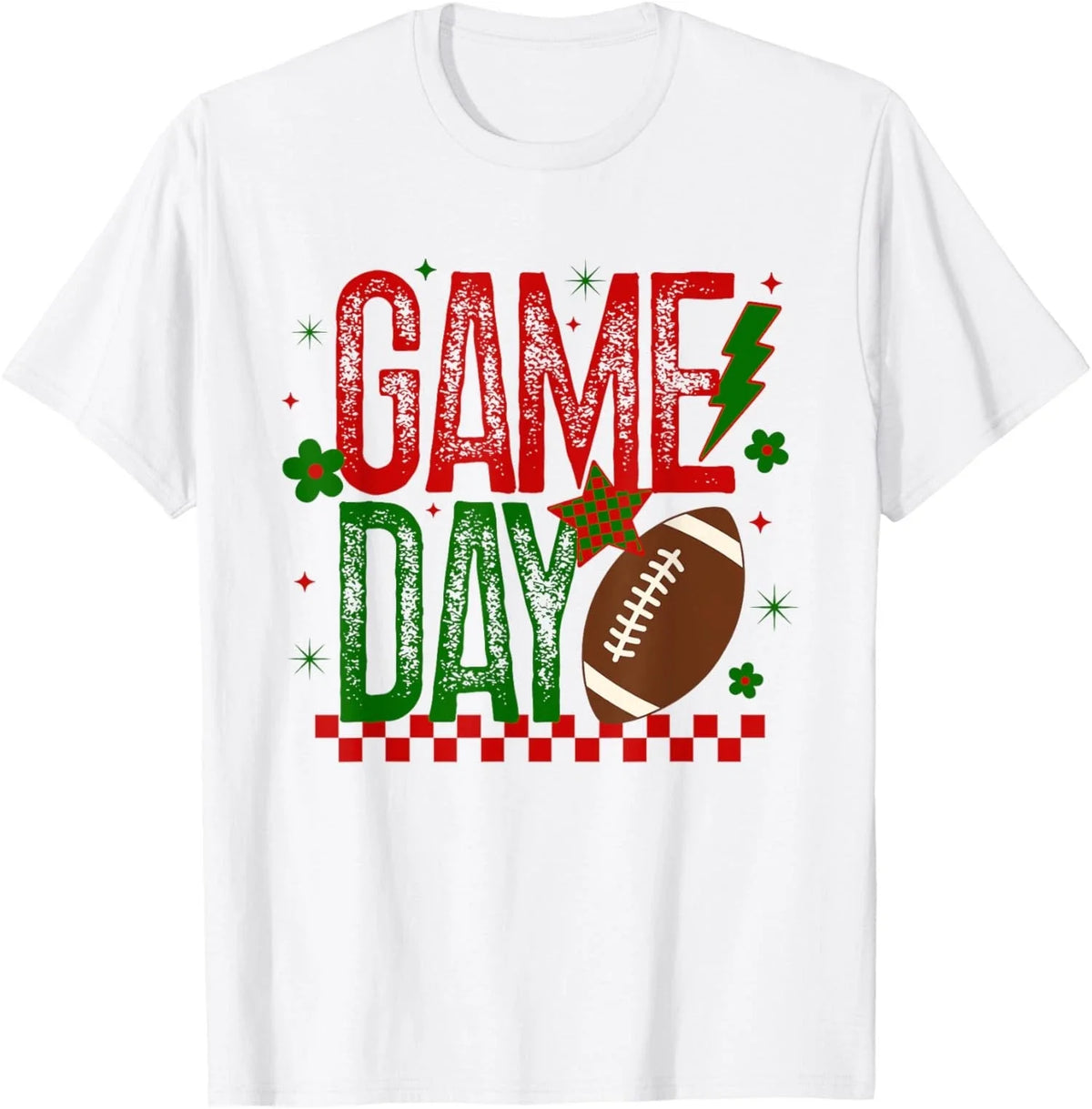 Game Day Football Retro Checked Red Green Touchdown Unisex Unisex