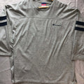 Vintage 90s Y2K Champion Heavyweight 3/4 Sleeve Jersey Ringer Heather Gray XXL