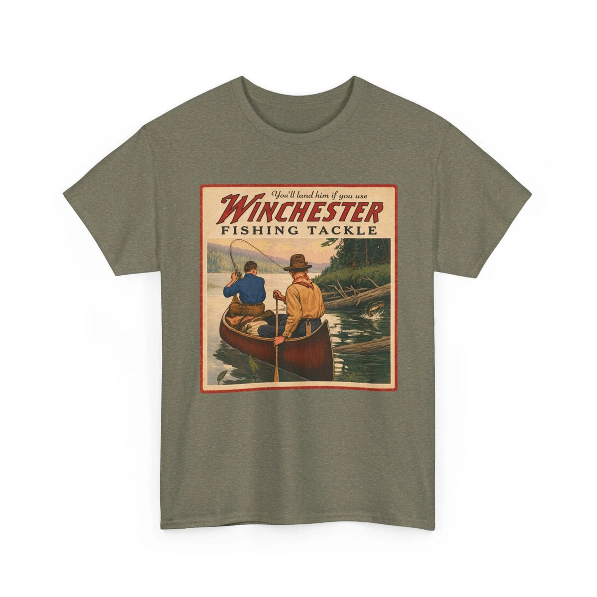 You'll Land Him If You Use Winchester Fishing Tackle Retro Canoe Scene Unisex
