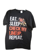 Eat Sleep Check Lineup Repeat Fantasy Football Shirt Graphic Mens Medium Unisex