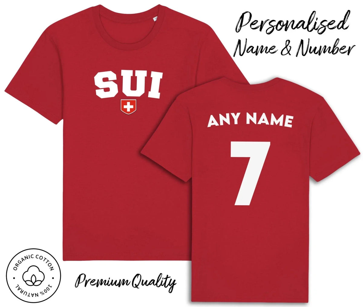 Switzerland Personalised Name & No World Cup 2026 Kit Football Euro Unisex