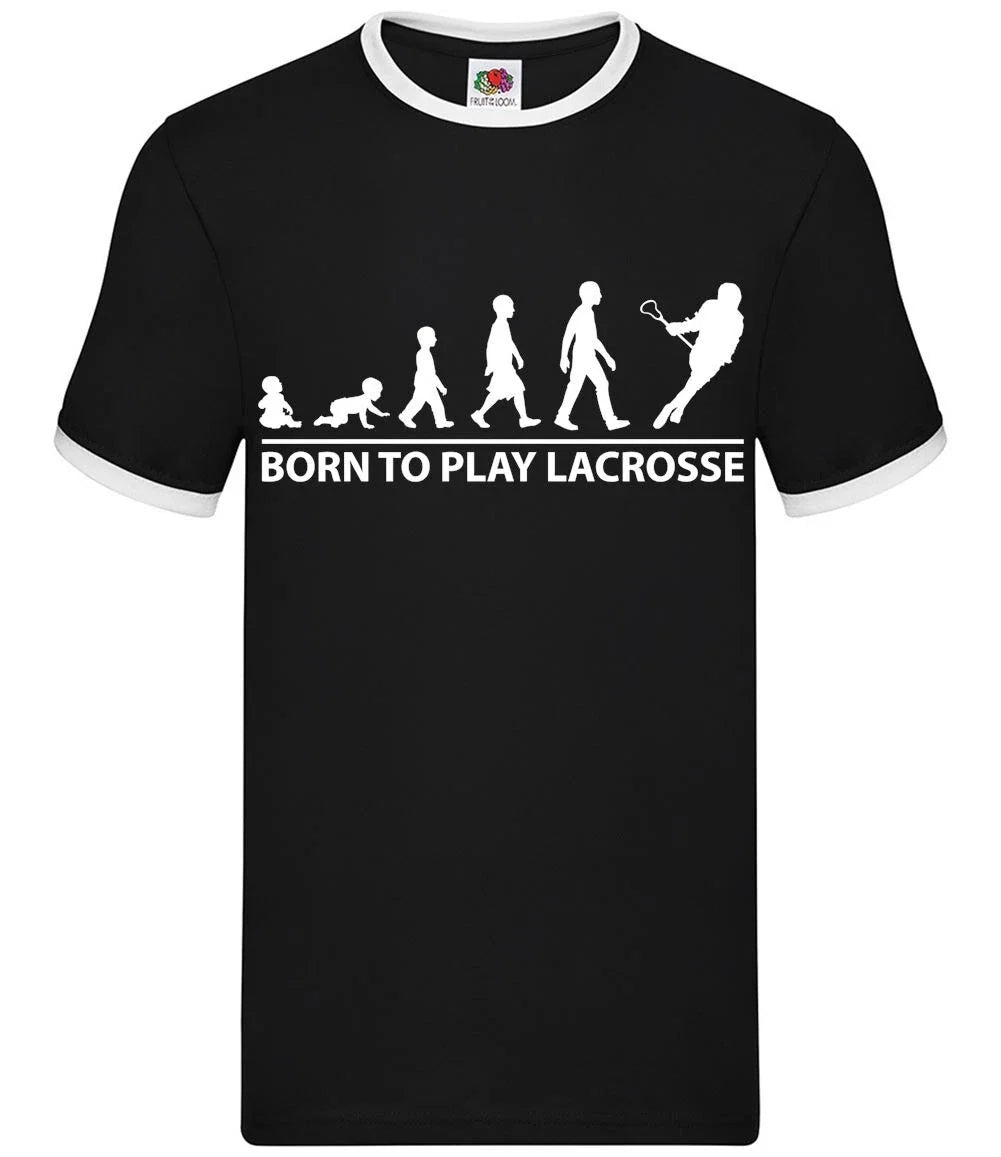 Born To Play Lacrosse - Mens Ringer - Player Love Equipment Field Unisex