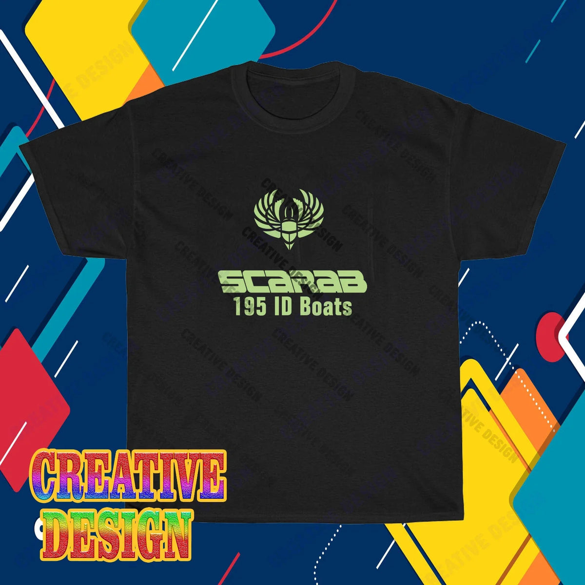 New Shirt SCARAB 195 ID Boats Logo Men's Unisex Funny Size S to 5XL Unisex