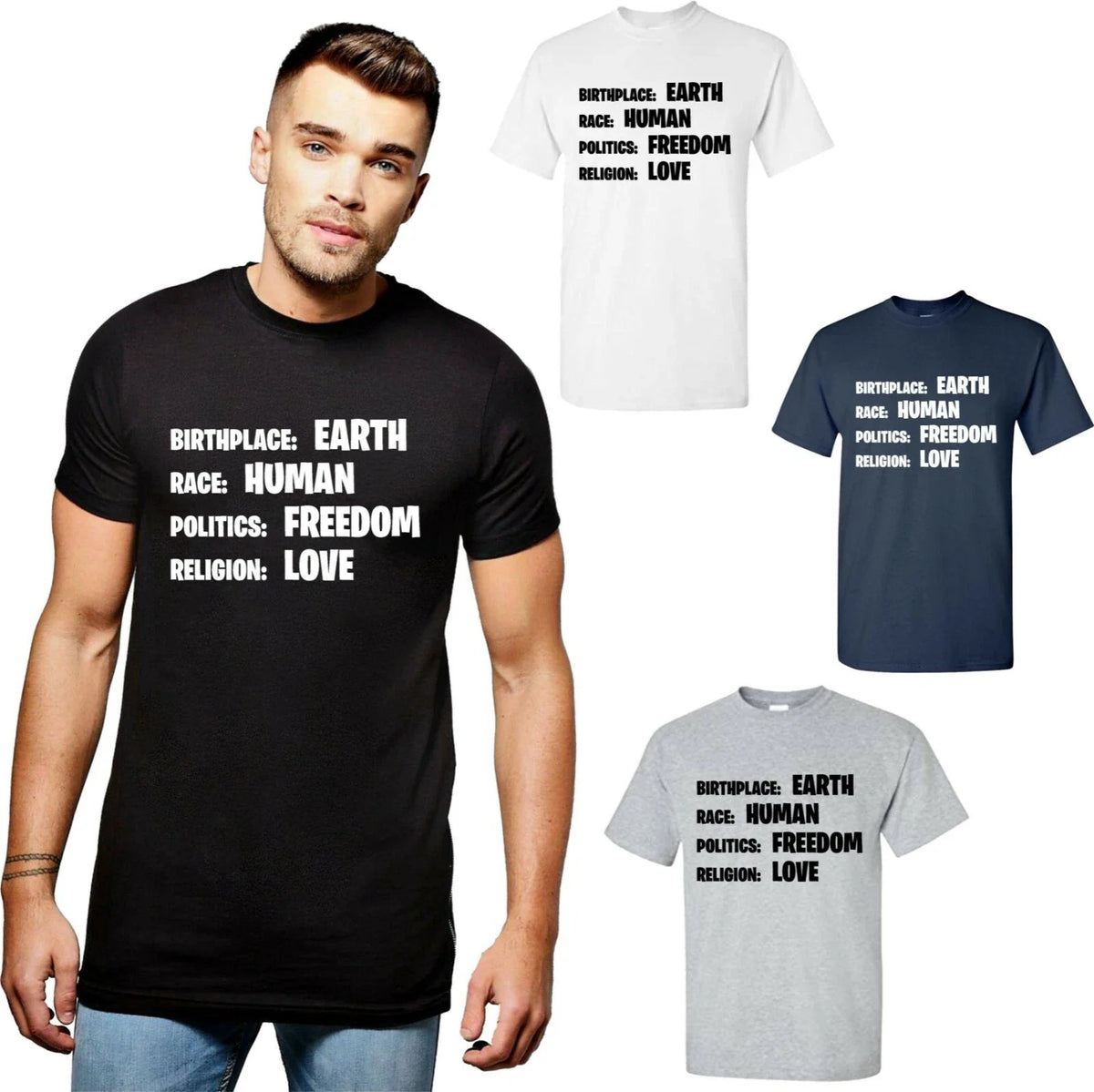 Birthplace Earth Race Human Politics Freedom T Shirt Human Religion & Life Gifts Unisex