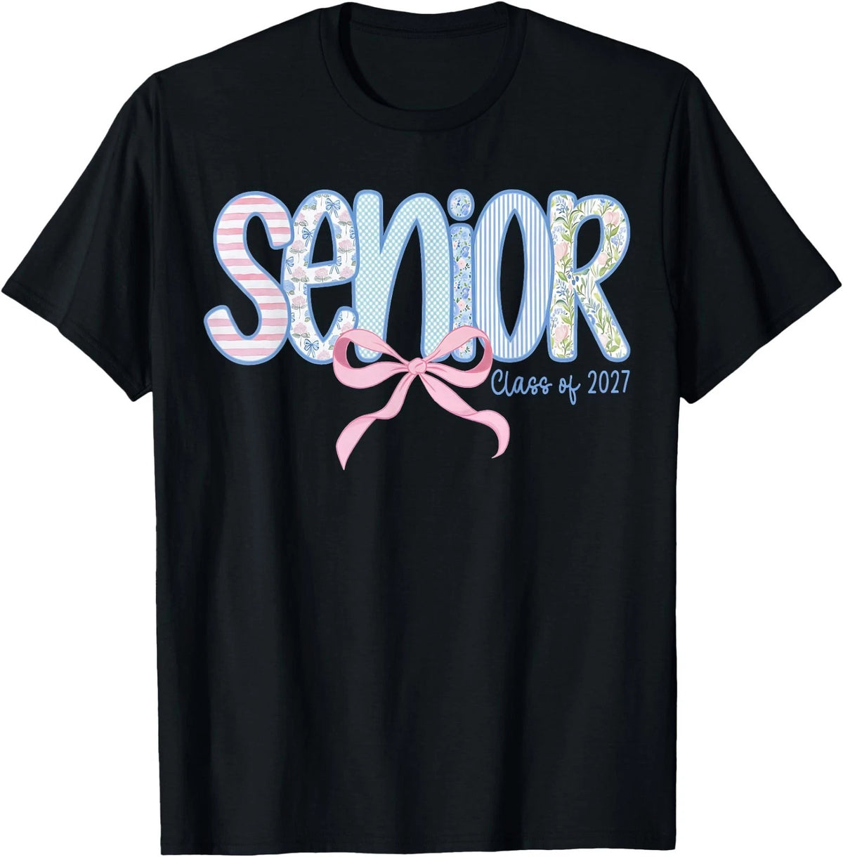 Senior 2027 Class of 2027 Coquette Bow Graduation Grad T-Shirt