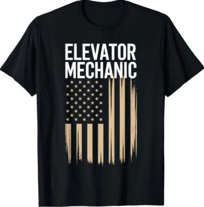 Elevator Mechanic American Flag Patriot T-Shirt