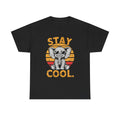 Stay Cool Elephant Sunglasses Tee | Retro Sunset Graphic Shirt