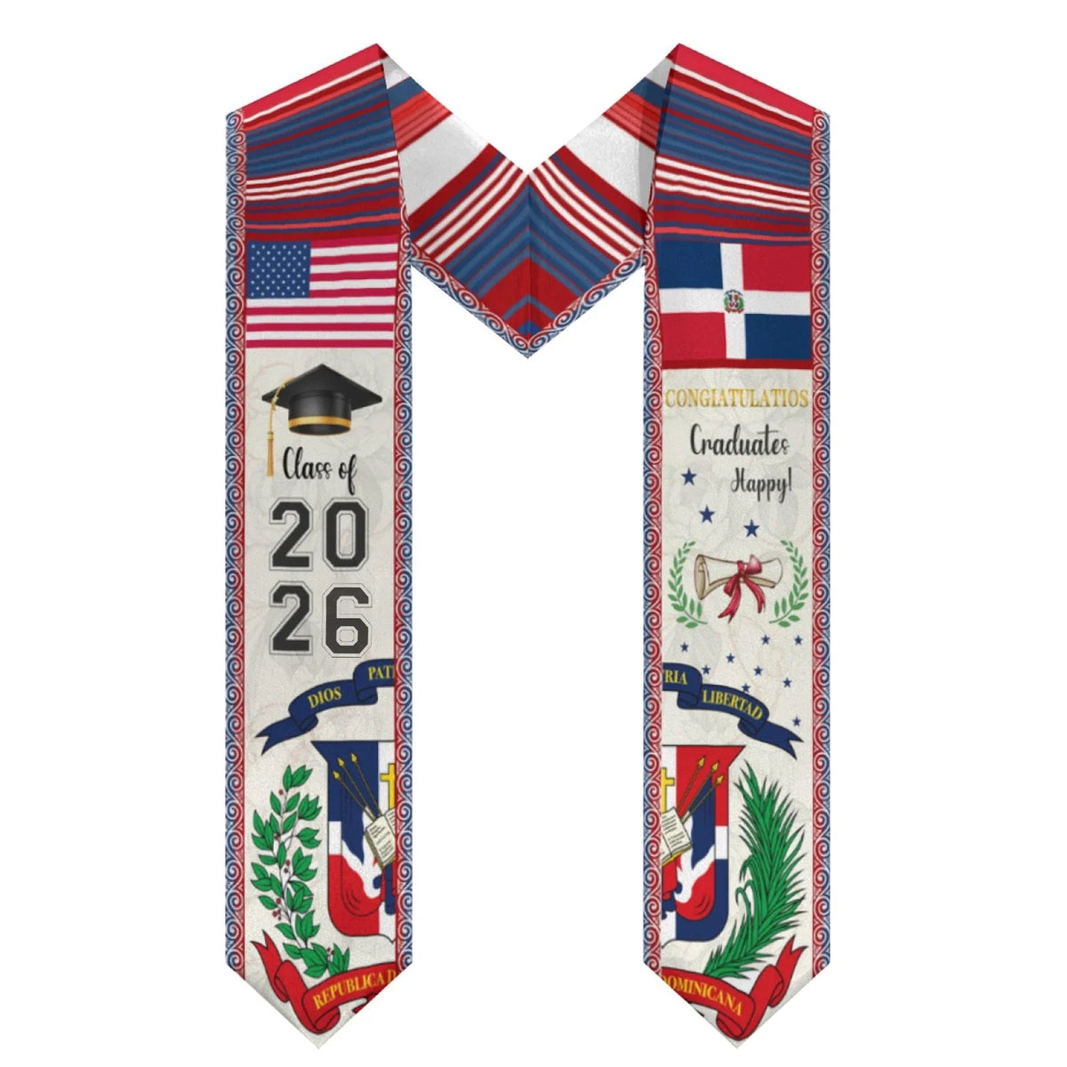 Dominican Republic Graduation Sash, Dominican Republic American Flag Graduati... Unisex