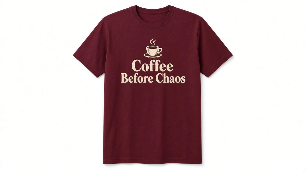 Coffee Before Chaos Funny Mom Graphic Shirt