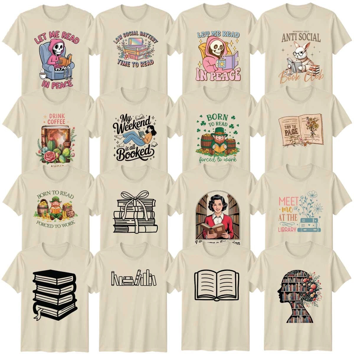 Novelty Librarian Adult T-Shirt Booktrovert Book Lover Gift