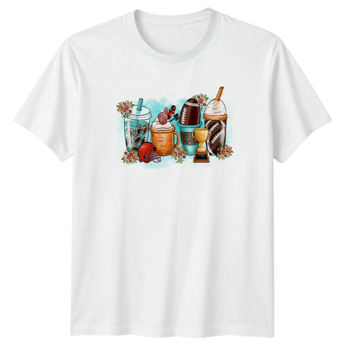 Floral Football Game Day Vibes Womens Sports Fan Football Birthday Unisex