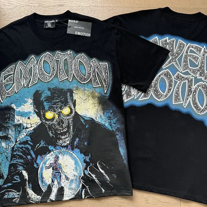 MIXED EMOTION Cotton Loose-Tee Shirt Unisex