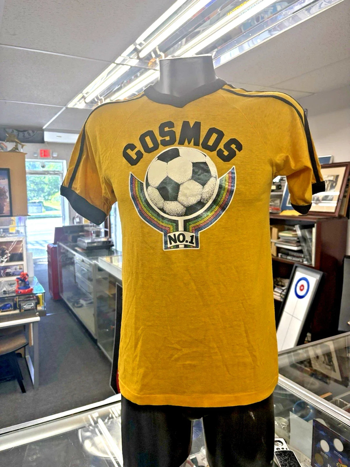 Vintage Giorgio Chinaglia Shirt Mens medium Soccer 9 New York Cosmos Rare Unisex