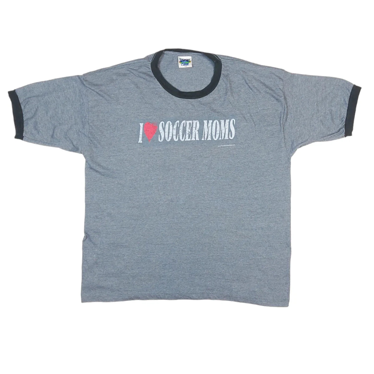 Vintage I Love Soccer Moms Thunder Creek Tag Men Short Sleeve Grey XL Unisex