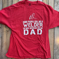 Hanes T-Shirt Men's Red 2XL Welder Dad Graphic 100% Cotton Crew Neck Tee