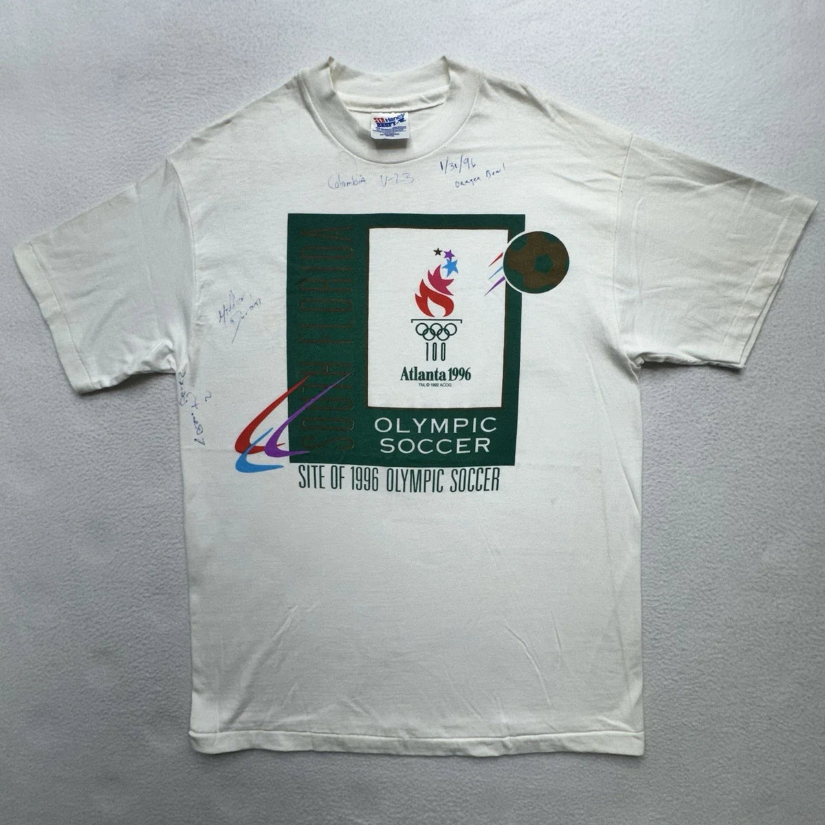 Vintage 1996 Atlanta Olympic Games Shirt Adult Medium Soccer Athens Georgia USA Unisex