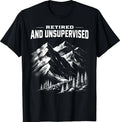 Retired and Unsupervised Mountain Funny Vintage T-Shirt