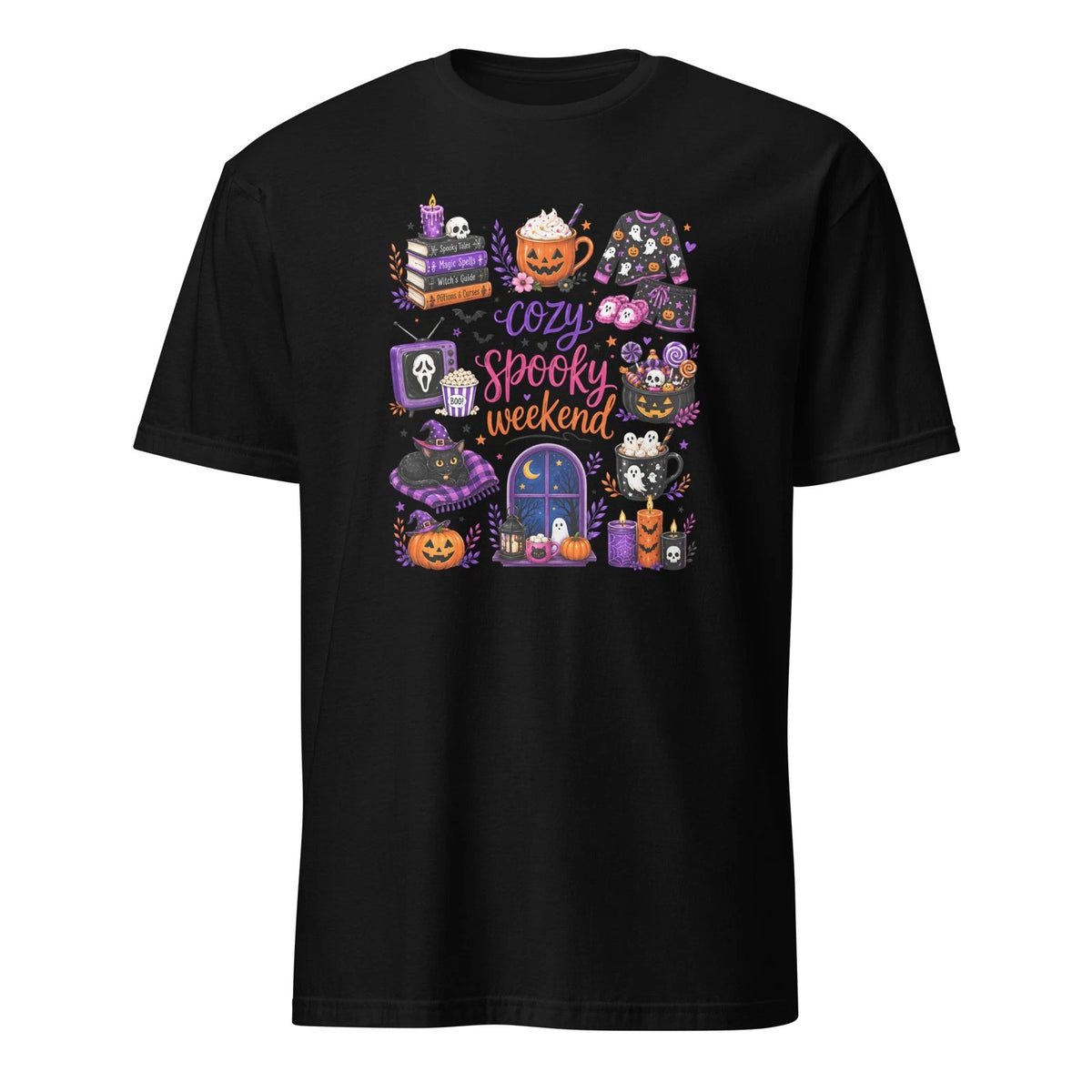 Cozy Spooky Weekend Halloween T-Shirt | Cute Fall Graphic Tee