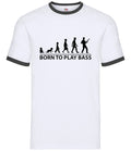 Born To Play Bass - Mens Ringer - Guitar Music Rock Unisex