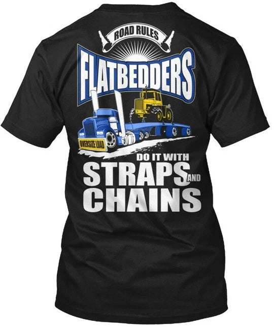Trucker Flatbed Tractor Tee T-Shirt Made in the USA Size S to 5XL