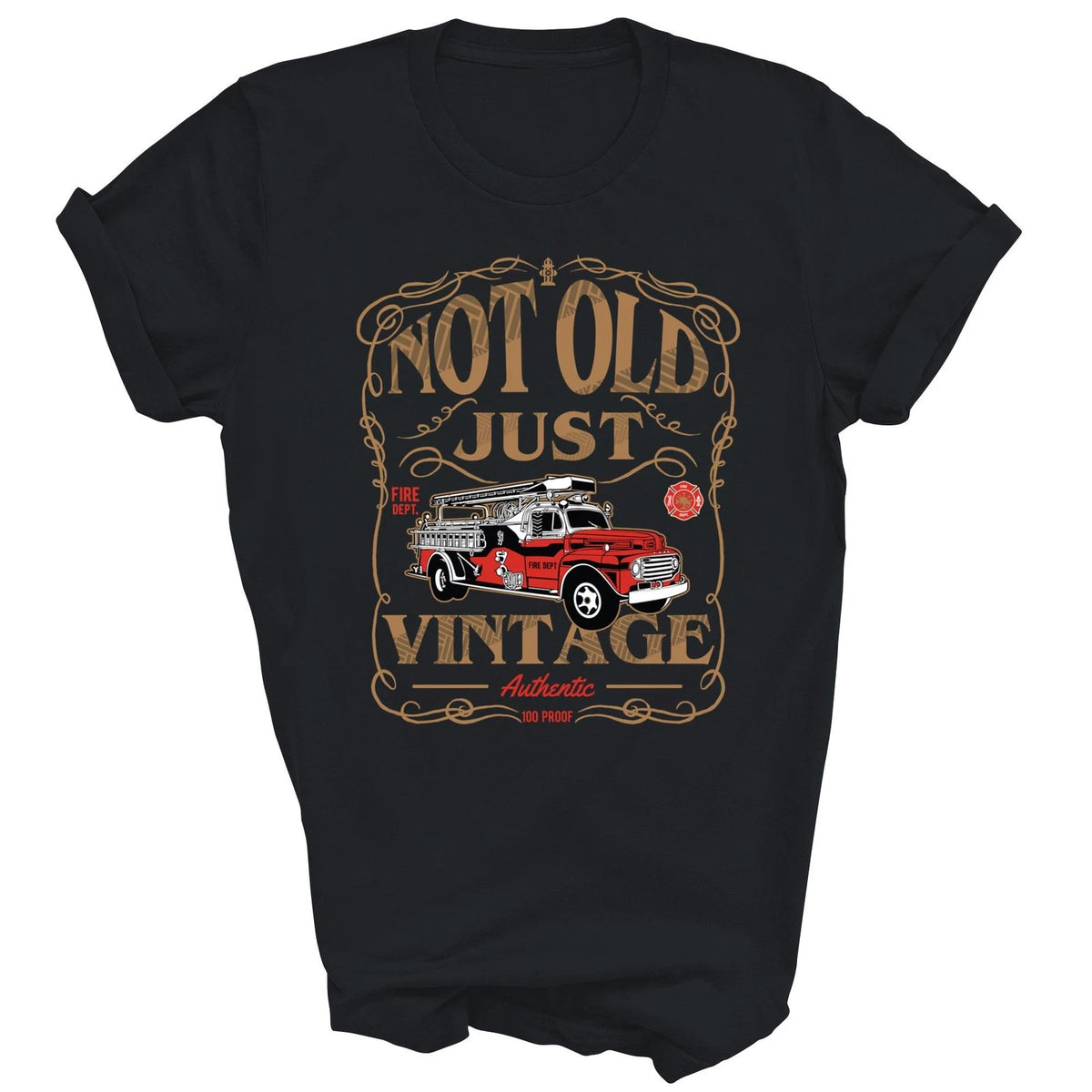 Retired Firefighter Grandpa Vintage Fire Truck Shirt