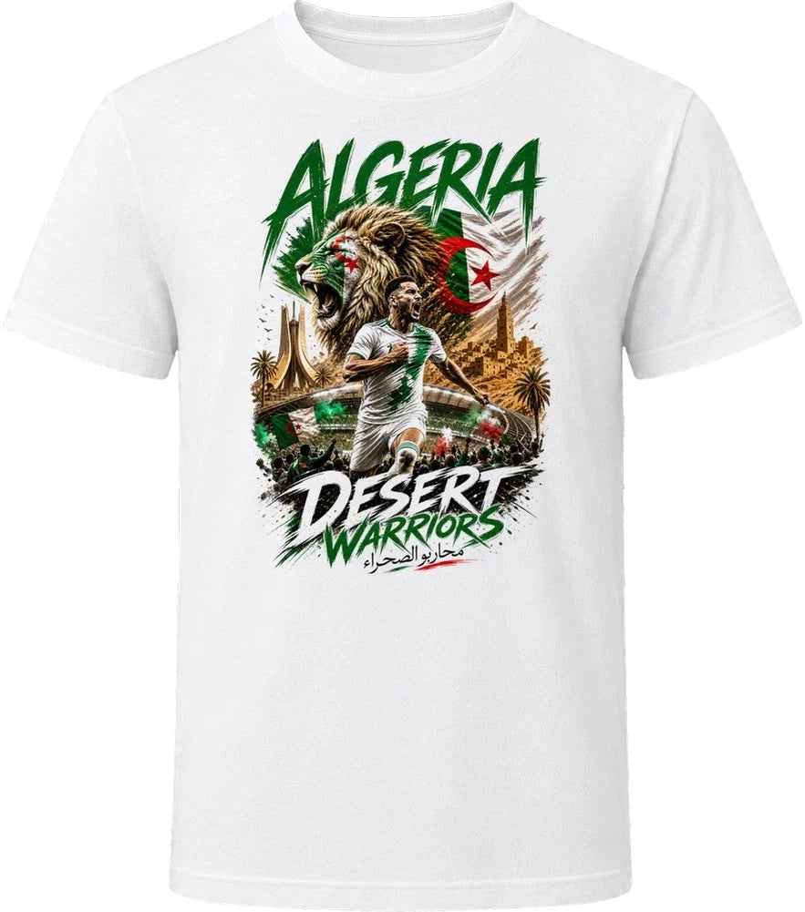 Algeria Desert Warriors Soccer Football 2026 National Pride T Shirt Unisex
