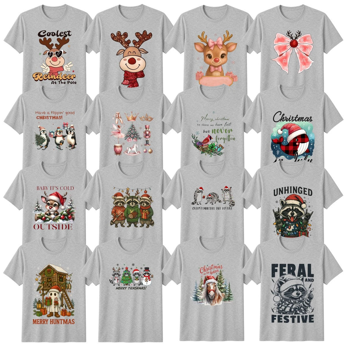 Funny Christmas T-Shirt Reindeer Festive Christmas Gift