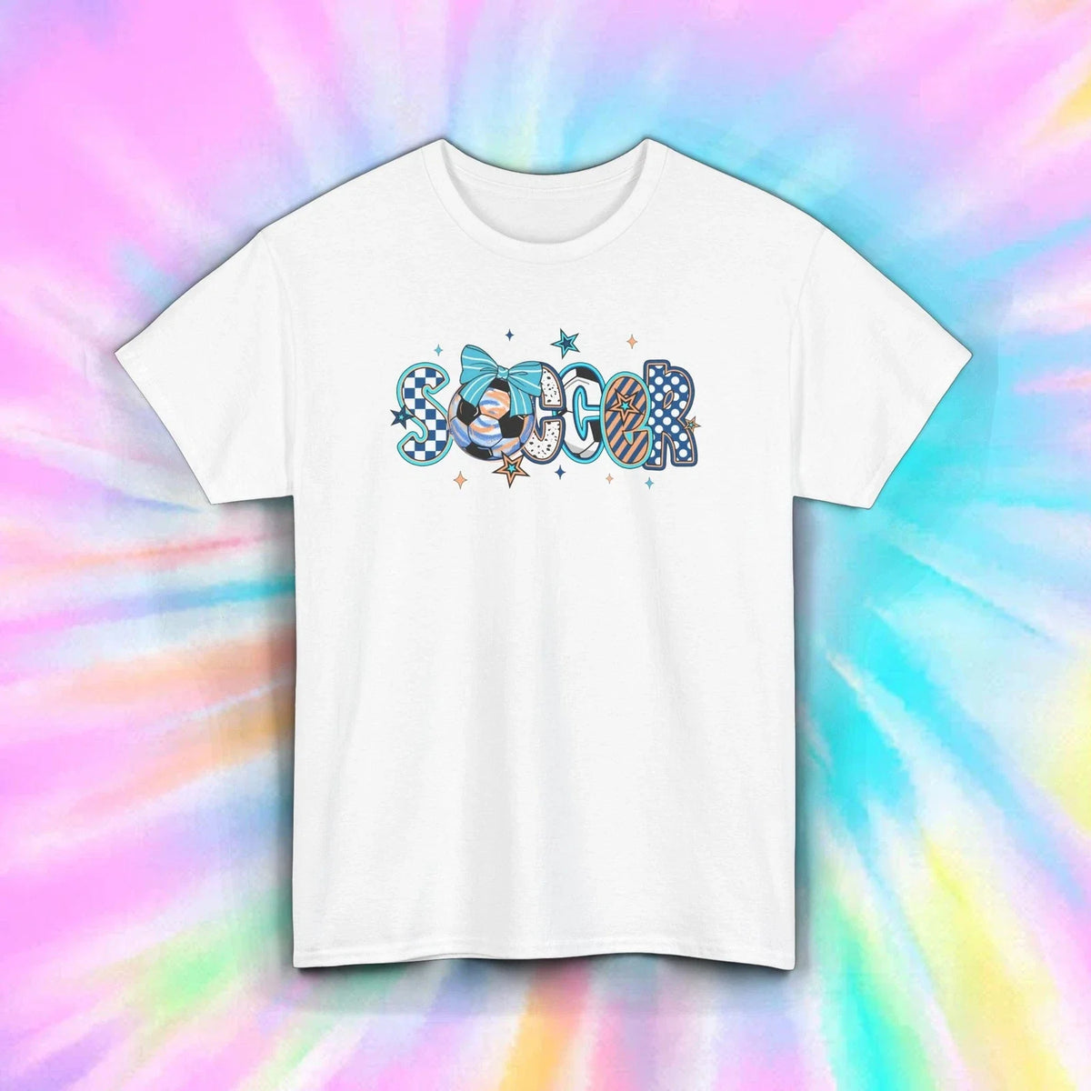 Soccer Bow Cute Girl Youth Sports Athlete Ball Fan Tee S-5XL Unisex
