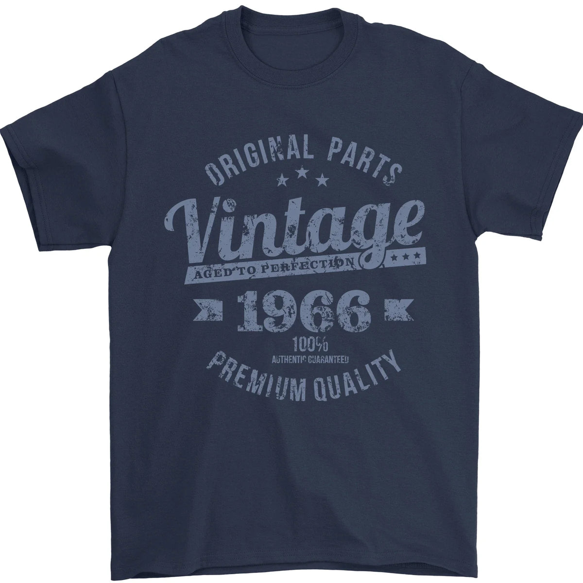 Vintage Year 60th Birthday 1966 Mens 100% Cotton Navy Blue Unisex
