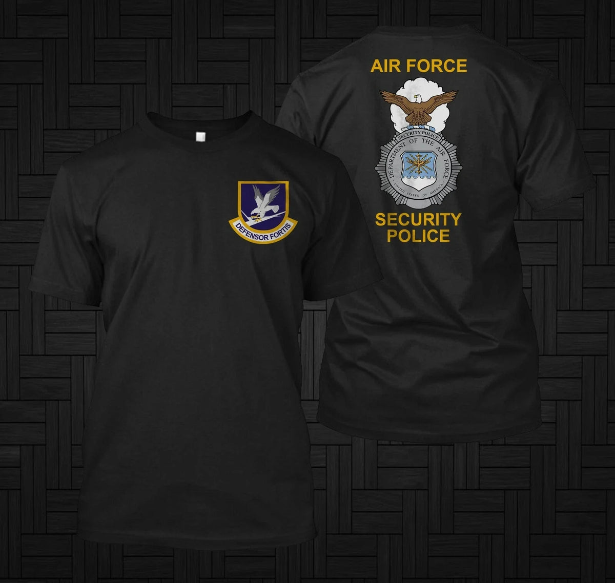 Air Force Security Police Forces Defensor Fortis - Custom front and back tee Unisex