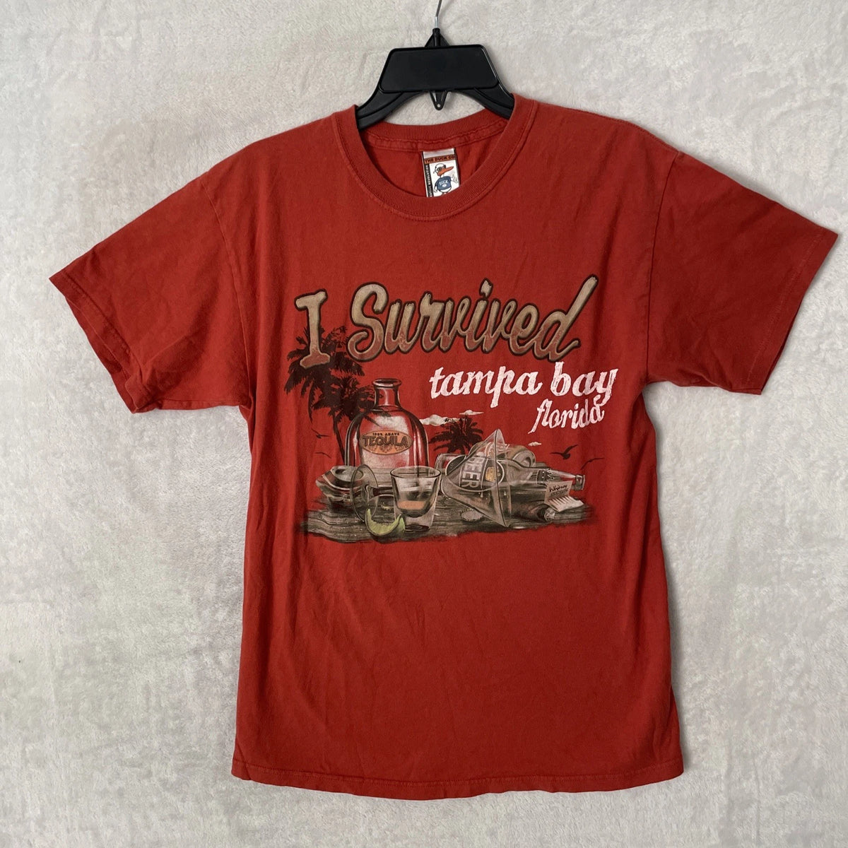 The Duck Co. Mens T Shirt Coral Graphic Destination Medium Cotton Short Sleeve