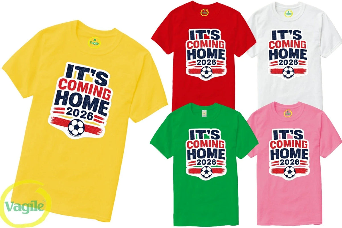 ENGLAND World Cup 2026 Adult Kids Football Coming Home Soccer Tee Unisex