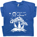 Space Cat on Mushrooms Shirt Funny Cat Shirts Retro Psychedelic Weird Unusual T