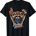 Funny Football Raccoon Game Day Fall Touchdown Season T-Shirt