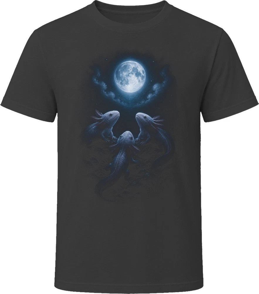 Axolotl Moonlit Trio Funny Amphibian T Shirt