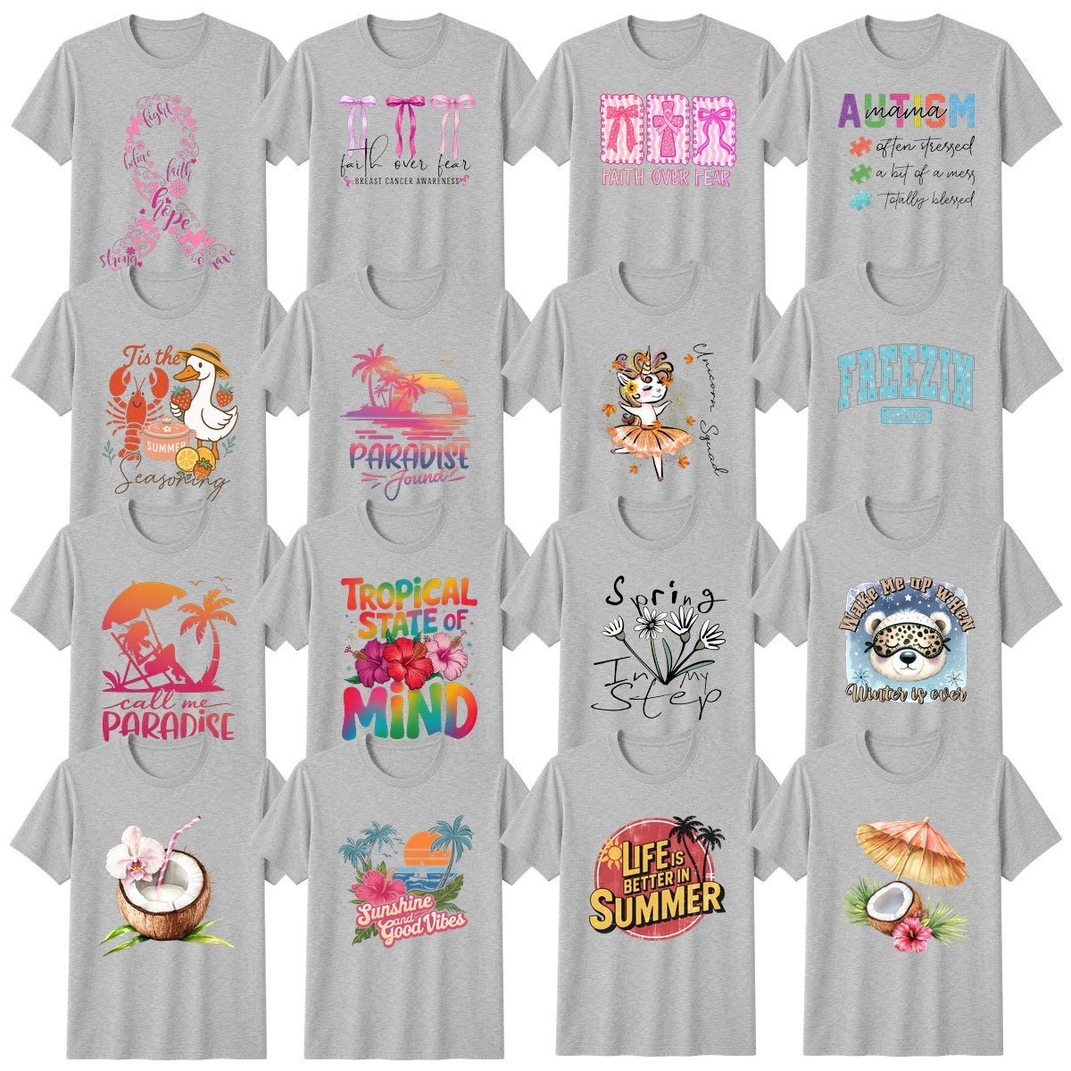 Retro Tropical Beach Awareness T-Shirt Vacation Birthday Gift