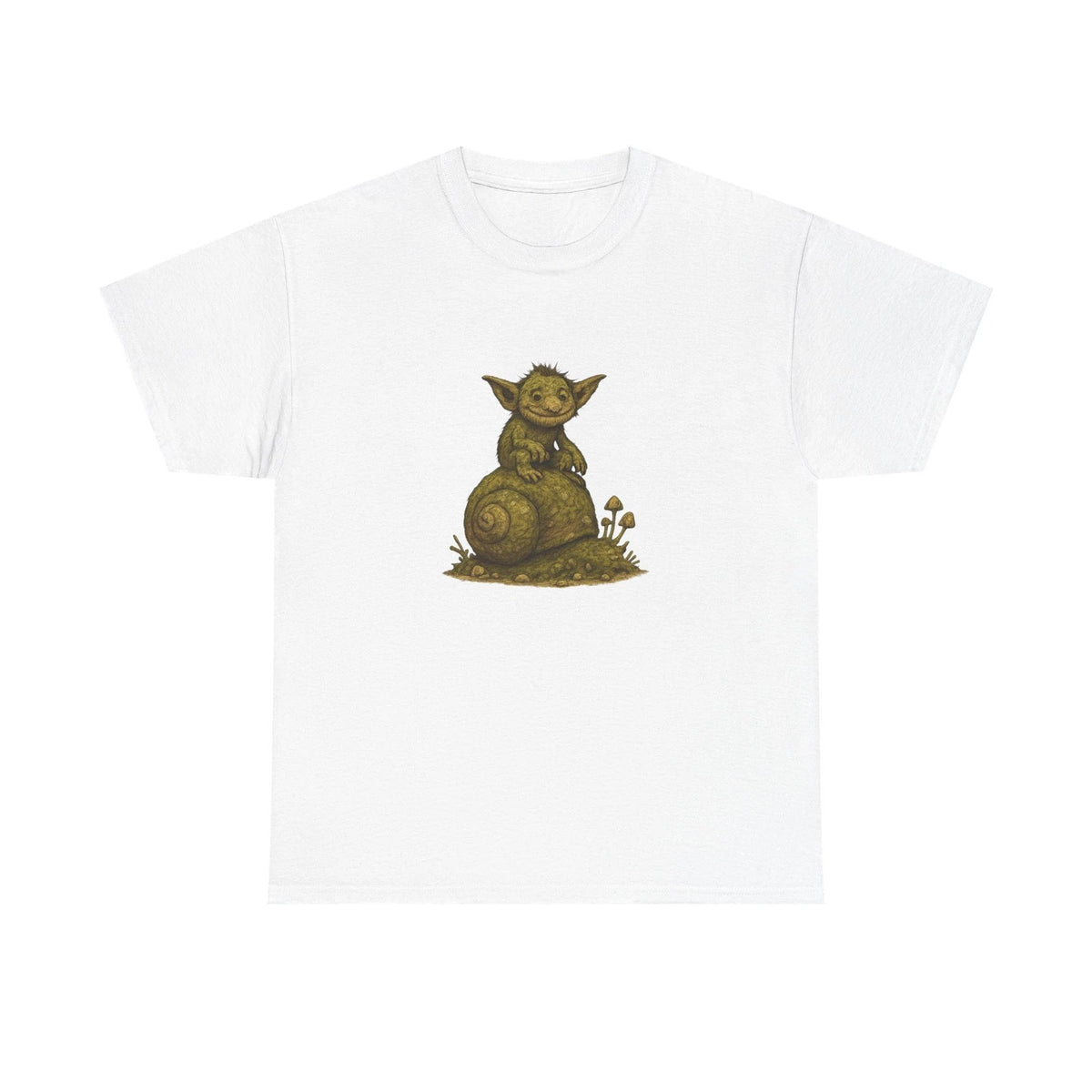 Unisex Adult T Shirt Goblincore Snail Moss Critter Art