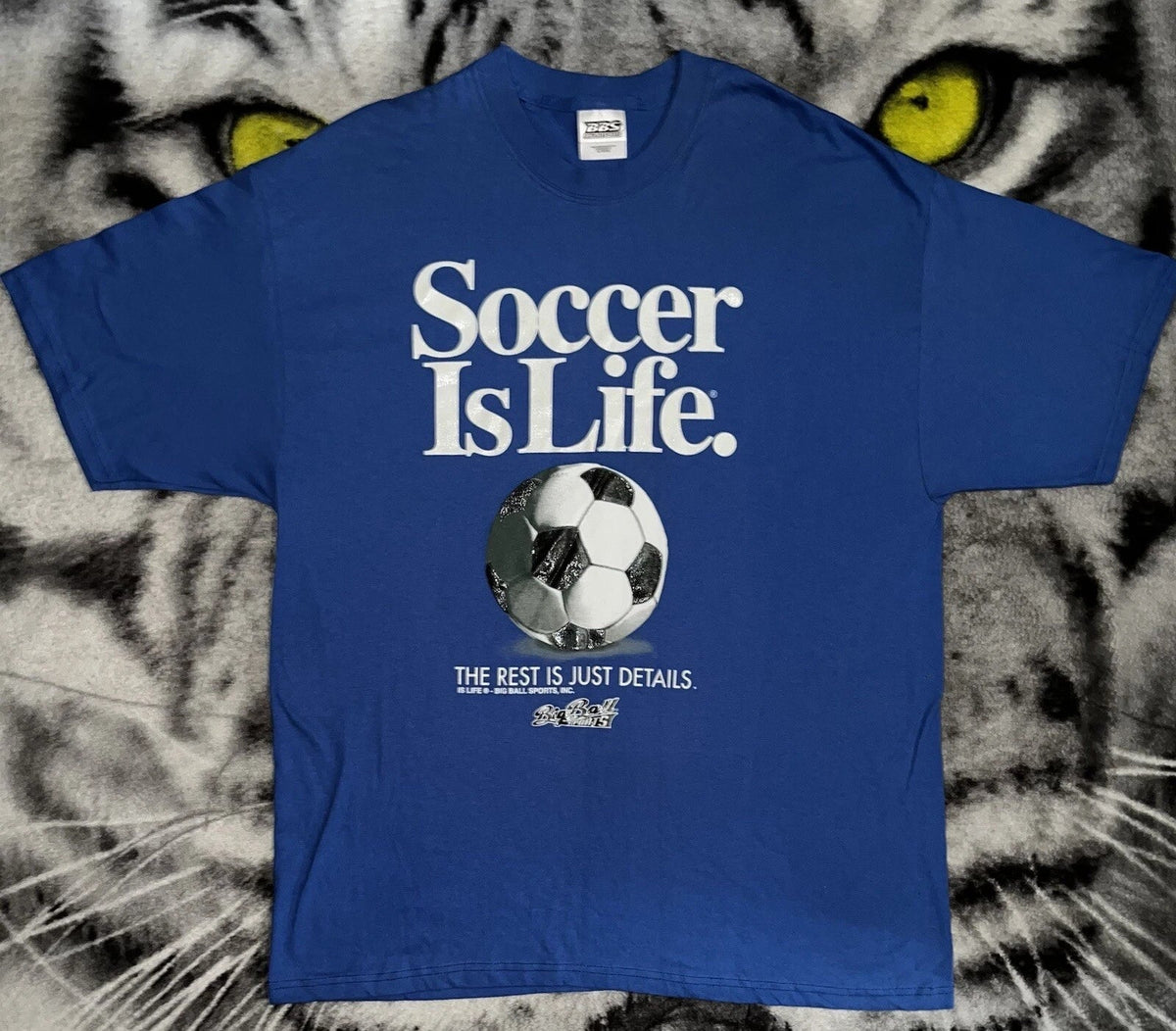 Rare Vintage Soccer Is Life Puff Print Style Shirt Sz Xl NWOT Unisex